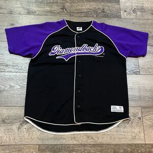 Vintage Y2K 2003 Dynasty Arizona Diamondbacks Baseball Jersey Black Purple - XL